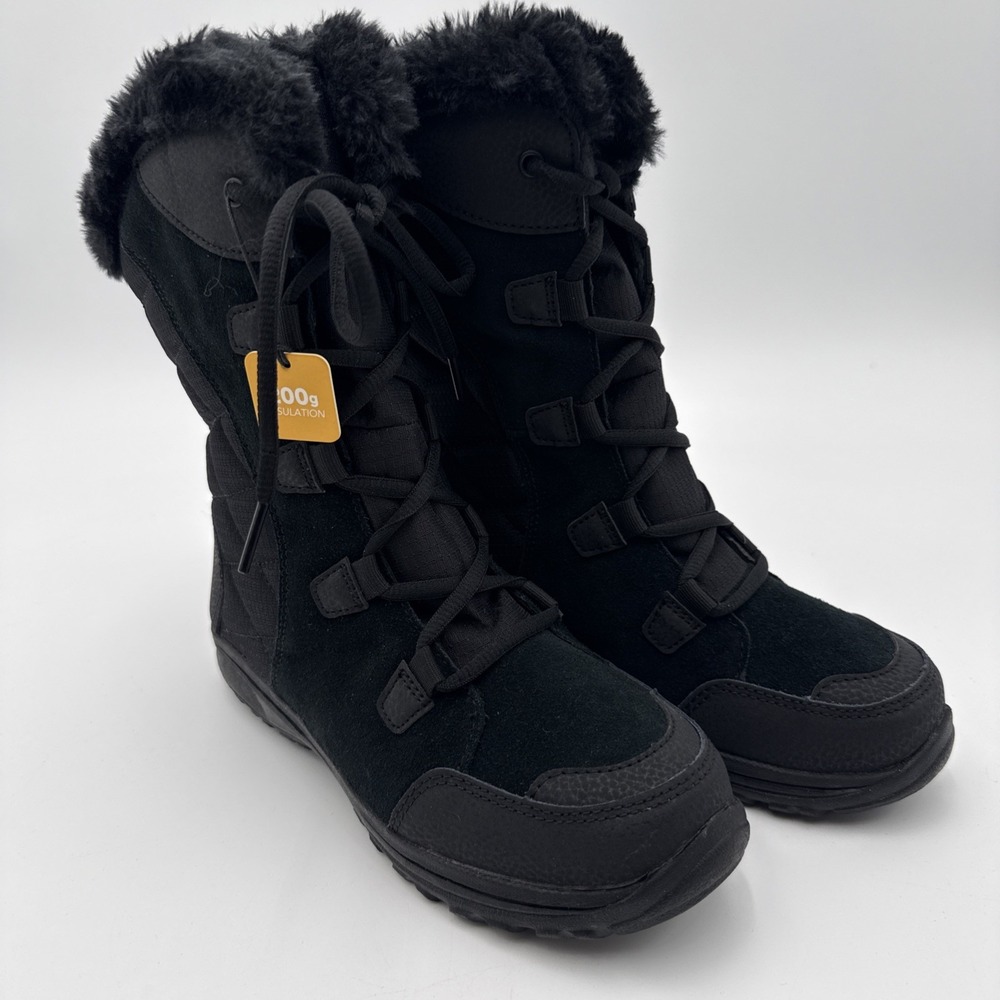 Columbia Snow Boots Womens 6.5 Ice Maiden II Black Waterproof 200g NEW